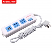纽曼（Newmine）插线板 双USB充电口 双组合插孔插排 可悬挂 多功能安全插座  NM-U602-