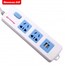 纽曼（Newmine）插线板 双USB充电口 双组合插孔插排 可悬挂 多功能安全插座  NM-U602-