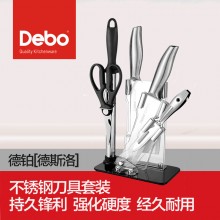 Debo德铂 刀具6件套DEP-299 不锈钢厨房套装 菜刀 切片刀 水果刀 多功能剪刀德斯洛（套装刀具）