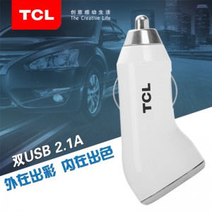 TCL 车充 TCL-HX-061车载手机充电器点烟器电源5V双USB接口输出