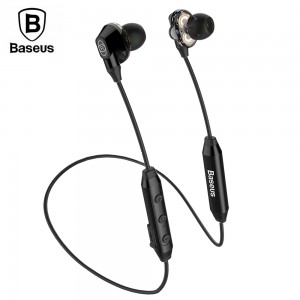 倍思 BASEUS 双动圈无线运动蓝牙耳机 线控带麦防水 颈挂脖式 重低音迷你耳机 K歌通话 S10